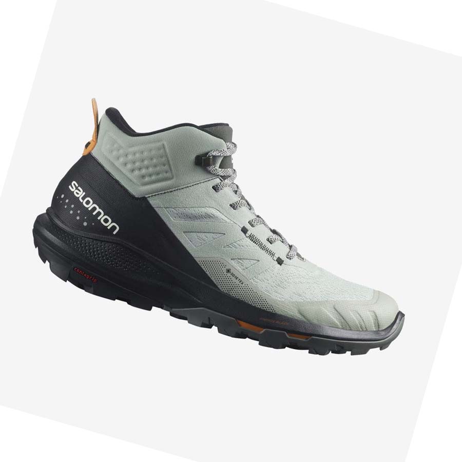 Salomon OUTPULSE MID GORE-TEX Erkek Yürüyüş Ayakkabısı Siyah Turkuaz | TR 3540EBC